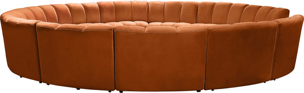 Infinity Velvet / Engineered Wood / Foam Contemporary Cognac Velvet 12pc. Modular Sectional - 183" W x 181" D x 33" H