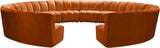 Infinity Velvet / Engineered Wood / Foam Contemporary Cognac Velvet 12pc. Modular Sectional - 183" W x 181" D x 33" H