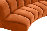 Infinity Velvet / Engineered Wood Contemporary Cognac Velvet 3pc. Modular Sectional - 119" W x 48" D x 33" H