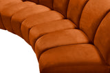 Infinity Velvet / Engineered Wood Contemporary Cognac Velvet 3pc. Modular Sectional - 119" W x 48" D x 33" H