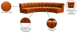 Infinity Velvet / Engineered Wood Contemporary Cognac Velvet 4pc. Modular Sectional - 148" W x 59" D x 33" H