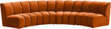 Infinity Velvet / Engineered Wood Contemporary Cognac Velvet 4pc. Modular Sectional - 148" W x 59" D x 33" H