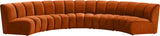 Infinity Velvet / Engineered Wood Contemporary Cognac Velvet 5pc. Modular Sectional - 167" W x 71" D x 33" H