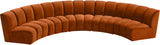 Infinity Velvet / Engineered Wood Contemporary Cognac Velvet 5pc. Modular Sectional - 167" W x 71" D x 33" H