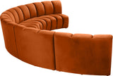 Infinity Velvet / Engineered Wood Contemporary Cognac Velvet 5pc. Modular Sectional - 167" W x 71" D x 33" H