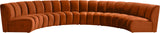 Infinity Velvet / Engineered Wood Contemporary Cognac Velvet 6pc. Modular Sectional - 174" W x 85" D x 33" H