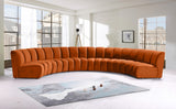 Infinity Velvet / Engineered Wood Contemporary Cognac Velvet 6pc. Modular Sectional - 174" W x 85" D x 33" H