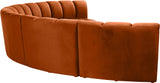 Infinity Velvet / Engineered Wood Contemporary Cognac Velvet 6pc. Modular Sectional - 174" W x 85" D x 33" H