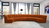 Infinity Velvet / Engineered Wood / Foam Contemporary Cognac Velvet 7pc. Modular Sectional - 183" W x 104" D x 33" H