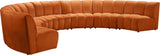 Infinity Velvet / Engineered Wood / Foam Contemporary Cognac Velvet 7pc. Modular Sectional - 183" W x 104" D x 33" H