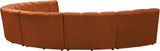 Infinity Velvet / Engineered Wood / Foam Contemporary Cognac Velvet 7pc. Modular Sectional - 183" W x 104" D x 33" H