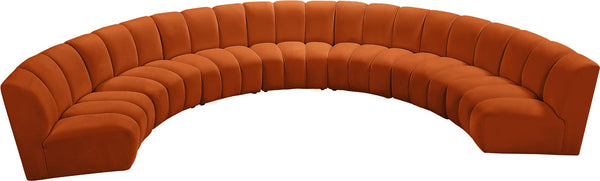 Infinity Velvet / Engineered Wood / Foam Contemporary Cognac Velvet 7pc. Modular Sectional - 183" W x 104" D x 33" H