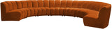 Infinity Velvet / Engineered Wood / Foam Contemporary Cognac Velvet 8pc. Modular Sectional - 183" W x 124" D x 33" H