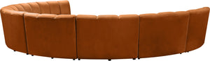 Infinity Velvet / Engineered Wood / Foam Contemporary Cognac Velvet 8pc. Modular Sectional - 183" W x 124" D x 33" H