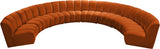Infinity Velvet / Engineered Wood / Foam Contemporary Cognac Velvet 8pc. Modular Sectional - 183" W x 124" D x 33" H