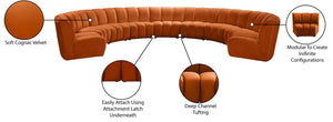 Infinity Velvet / Engineered Wood / Foam Contemporary Cognac Velvet 9pc. Modular Sectional - 183" W x 142" D x 33" H