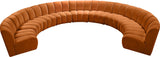 Infinity Velvet / Engineered Wood / Foam Contemporary Cognac Velvet 9pc. Modular Sectional - 183" W x 142" D x 33" H