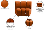 Infinity Velvet / Engineered Wood Contemporary Cognac Velvet Modular Chair - 43" W x 36" D x 33" H