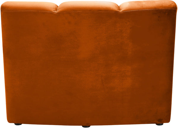 Infinity Velvet / Engineered Wood Contemporary Cognac Velvet Modular Chair - 43" W x 36" D x 33" H