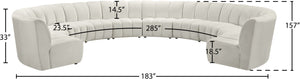 Infinity Velvet / Engineered Wood / Foam Contemporary Cream Velvet 10pc. Modular Sectional - 183" W x 157" D x 33" H