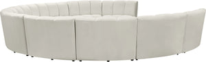 Infinity Velvet / Engineered Wood / Foam Contemporary Cream Velvet 10pc. Modular Sectional - 183" W x 157" D x 33" H