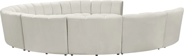 Infinity Velvet / Engineered Wood / Foam Contemporary Cream Velvet 10pc. Modular Sectional - 183" W x 157" D x 33" H