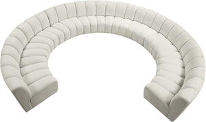 Infinity Velvet / Engineered Wood / Foam Contemporary Cream Velvet 10pc. Modular Sectional - 183" W x 157" D x 33" H