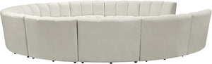 Infinity Velvet / Engineered Wood / Foam Contemporary Cream Velvet 11pc. Modular Sectional - 183" W x 171" D x 33" H