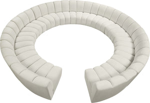 Infinity Velvet / Engineered Wood / Foam Contemporary Cream Velvet 12pc. Modular Sectional - 183" W x 181" D x 33" H