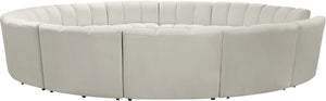 Infinity Velvet / Engineered Wood / Foam Contemporary Cream Velvet 12pc. Modular Sectional - 183" W x 181" D x 33" H