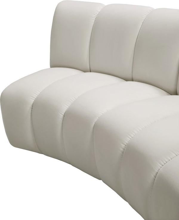 Infinity Velvet / Engineered Wood / Foam Contemporary Cream Velvet 12pc. Modular Sectional - 183" W x 181" D x 33" H