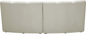Infinity Velvet / Engineered Wood Contemporary Cream Velvet 2pc. Modular Sectional - 83" W x 41" D x 33" H