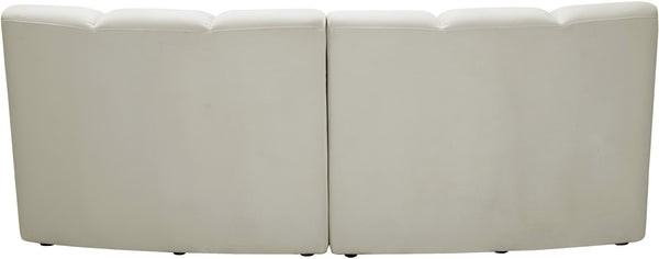 Infinity Velvet / Engineered Wood Contemporary Cream Velvet 2pc. Modular Sectional - 83" W x 41" D x 33" H
