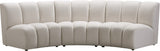 Infinity Velvet / Engineered Wood Contemporary Cream Velvet 3pc. Modular Sectional - 119" W x 48" D x 33" H