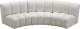 Infinity Velvet / Engineered Wood Contemporary Cream Velvet 3pc. Modular Sectional - 119" W x 48" D x 33" H