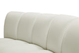 Infinity Velvet / Engineered Wood Contemporary Cream Velvet 3pc. Modular Sectional - 119" W x 48" D x 33" H