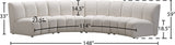 Infinity Velvet / Engineered Wood Contemporary Cream Velvet 4pc. Modular Sectional - 148" W x 59" D x 33" H