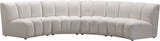 Infinity Velvet / Engineered Wood Contemporary Cream Velvet 4pc. Modular Sectional - 148" W x 59" D x 33" H