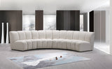 Infinity Velvet / Engineered Wood Contemporary Cream Velvet 4pc. Modular Sectional - 148" W x 59" D x 33" H