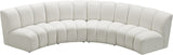 Infinity Velvet / Engineered Wood Contemporary Cream Velvet 4pc. Modular Sectional - 148" W x 59" D x 33" H