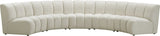 Infinity Velvet / Engineered Wood Contemporary Cream Velvet 5pc. Modular Sectional - 167" W x 71" D x 33" H