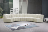 Infinity Velvet / Engineered Wood Contemporary Cream Velvet 5pc. Modular Sectional - 167" W x 71" D x 33" H