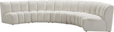 Infinity Velvet / Engineered Wood Contemporary Cream Velvet 5pc. Modular Sectional - 167" W x 71" D x 33" H