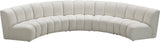 Infinity Velvet / Engineered Wood Contemporary Cream Velvet 5pc. Modular Sectional - 167" W x 71" D x 33" H