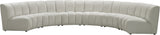 Infinity Velvet / Engineered Wood Contemporary Cream Velvet 6pc. Modular Sectional - 174" W x 85" D x 33" H