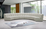 Infinity Velvet / Engineered Wood Contemporary Cream Velvet 6pc. Modular Sectional - 174" W x 85" D x 33" H