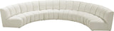 Infinity Velvet / Engineered Wood Contemporary Cream Velvet 6pc. Modular Sectional - 174" W x 85" D x 33" H