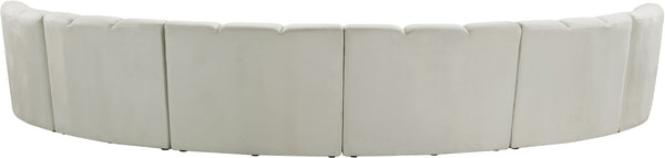 Infinity Velvet / Engineered Wood Contemporary Cream Velvet 6pc. Modular Sectional - 174" W x 85" D x 33" H