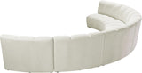 Infinity Velvet / Engineered Wood Contemporary Cream Velvet 6pc. Modular Sectional - 174" W x 85" D x 33" H