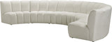 Infinity Velvet / Engineered Wood Contemporary Cream Velvet 6pc. Modular Sectional - 174" W x 85" D x 33" H